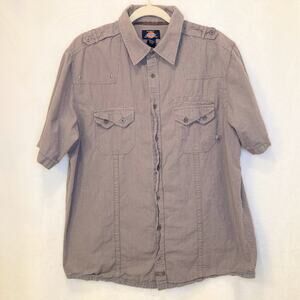 Dickies Brown Short-Sleeve Button-Up Shirt Men's Size XL